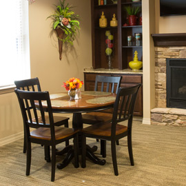 Small table in living space